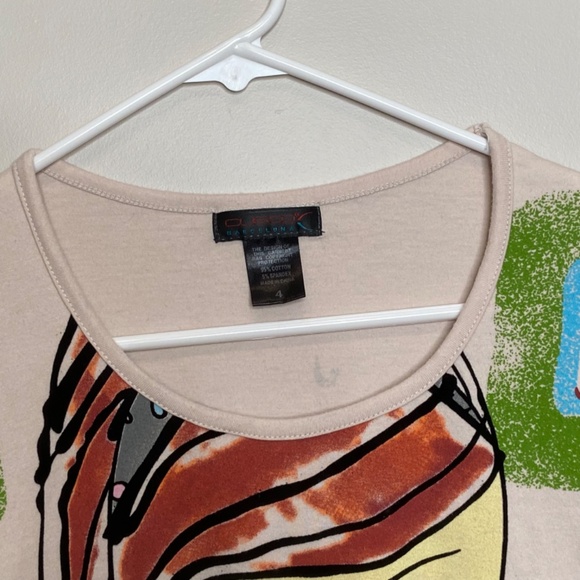 Custo Barcelona Gal Face Long Sleeve Top, Custo Size 4 - Picture 3 of 9